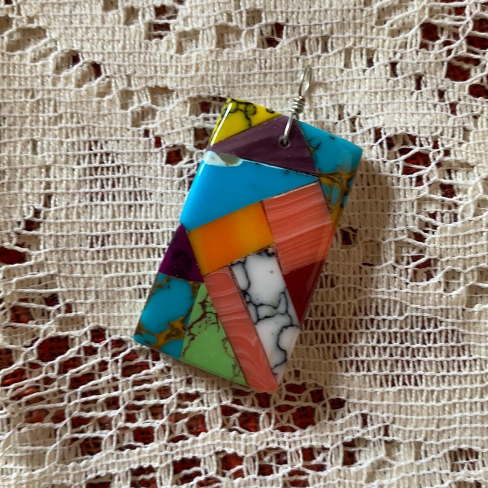 Reversible Geometric Inlay Pendant